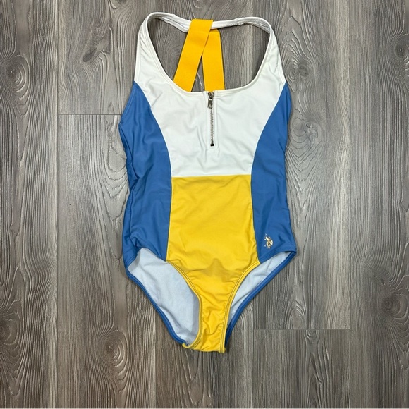 U.S. Polo Assn. Other - US Polo Assn Colorblock One Piece Swimsuit Women’s Size S Logo Bathing Suit